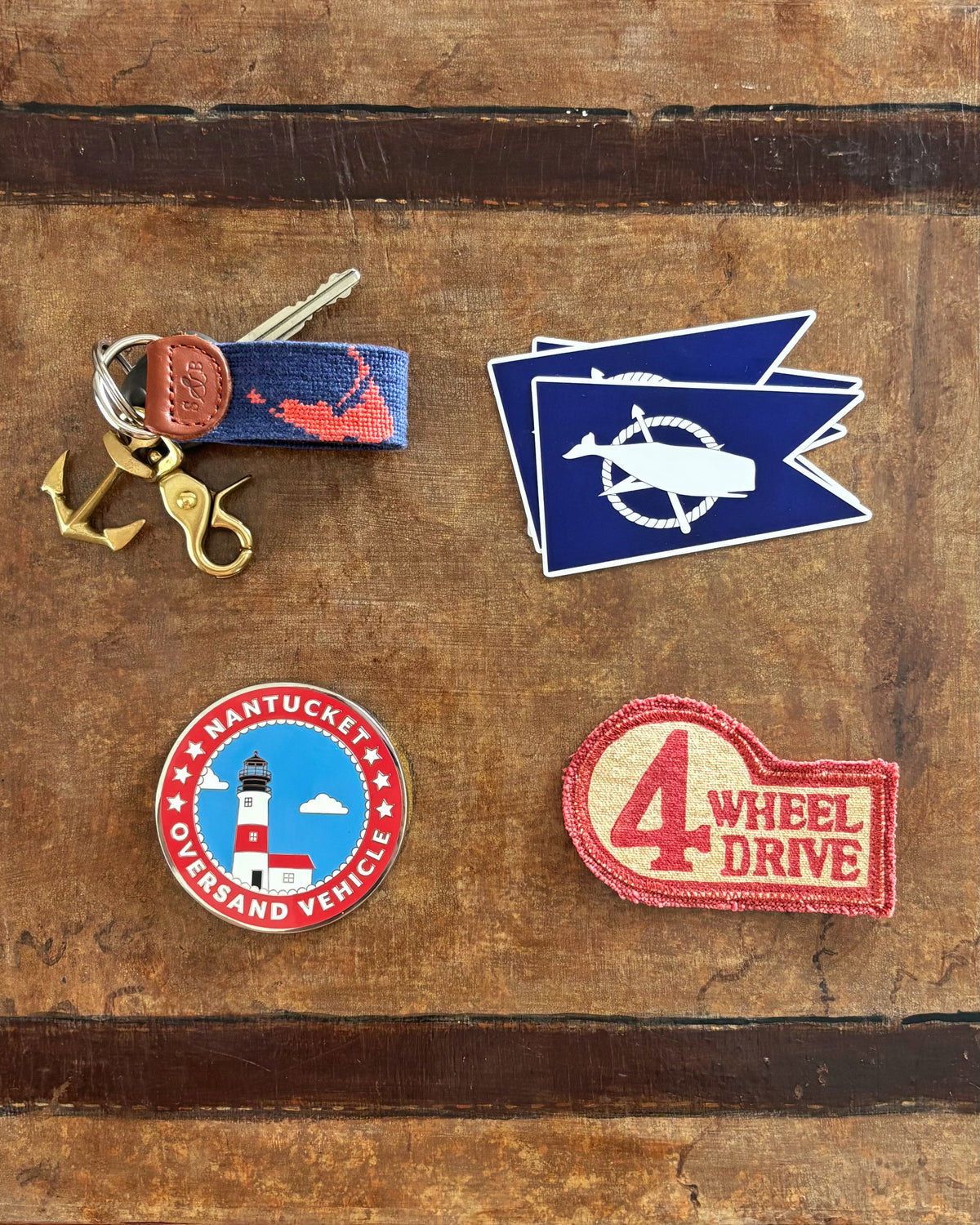 Nantucket Needlepoint Keychain